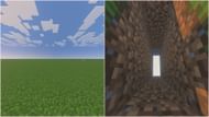 Bottomless Pit is the only Bedrock flat world without a bedrock layer. (Image via Sportskeeda Gaming || Mojang Studios)